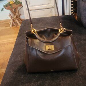 Lucia Classic Top Handbag - Dark Brown Like new